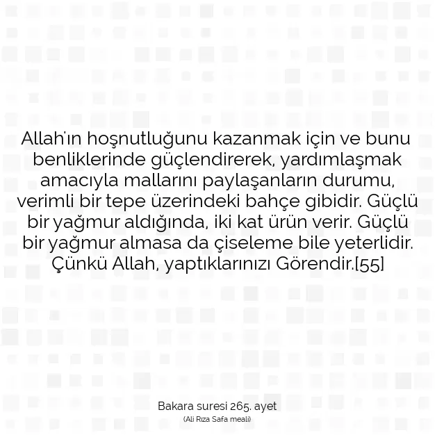 Ayetbul | Kuran Mealleri | Quran | Bakara suresi 265. ayet