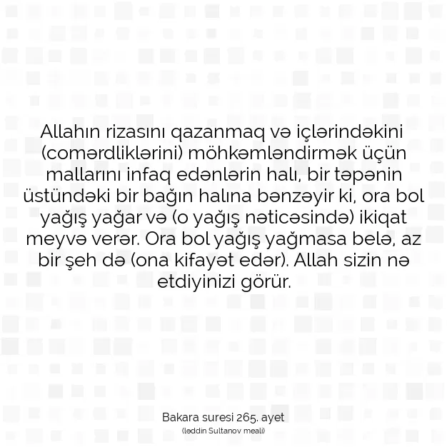 Ayetbul | Kuran Mealleri | Quran | Bakara suresi 265. ayet