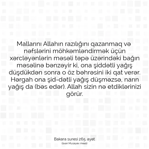 Ayetbul | Kuran Mealleri | Quran | Bakara suresi 265. ayet