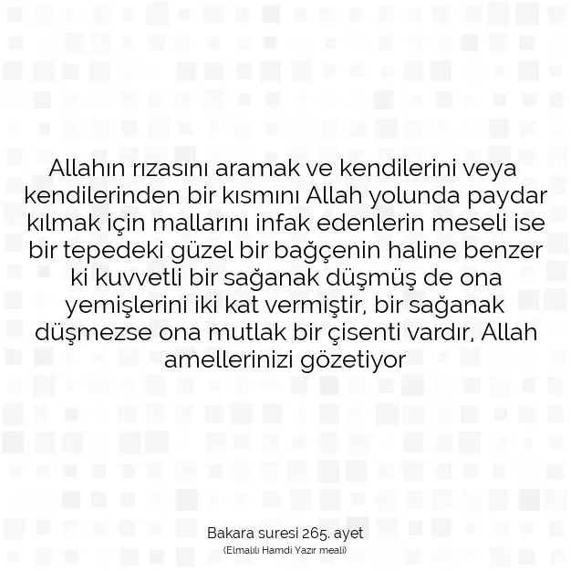 Ayetbul | Kuran Mealleri | Quran | Bakara suresi 265. ayet