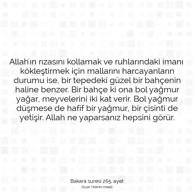 Ayetbul | Kuran Mealleri | Quran | Bakara suresi 265. ayet