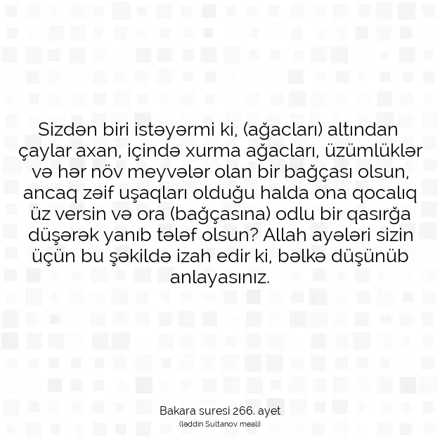 Ayetbul | Kuran Mealleri | Quran | Bakara suresi 266. ayet