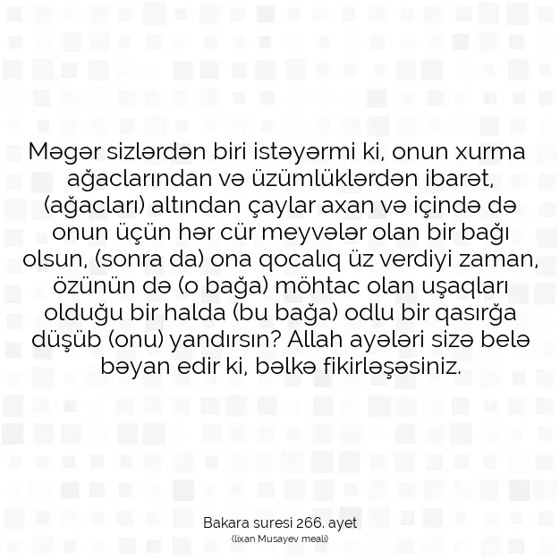 Ayetbul | Kuran Mealleri | Quran | Bakara suresi 266. ayet