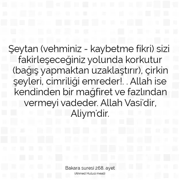 Ayetbul | Kuran Mealleri | Quran | Bakara suresi 268. ayet