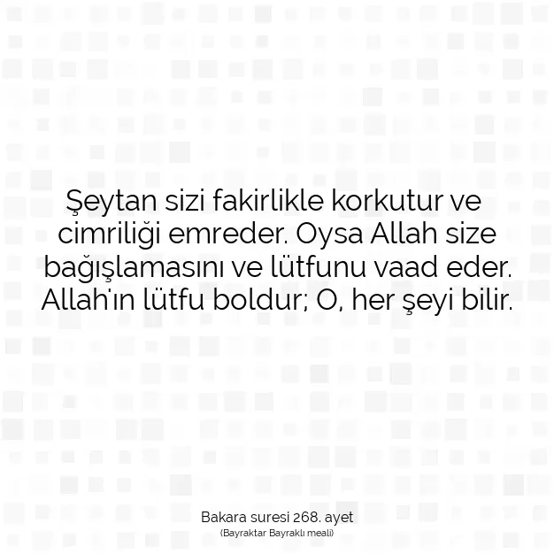 Ayetbul | Kuran Mealleri | Quran | Bakara suresi 268. ayet