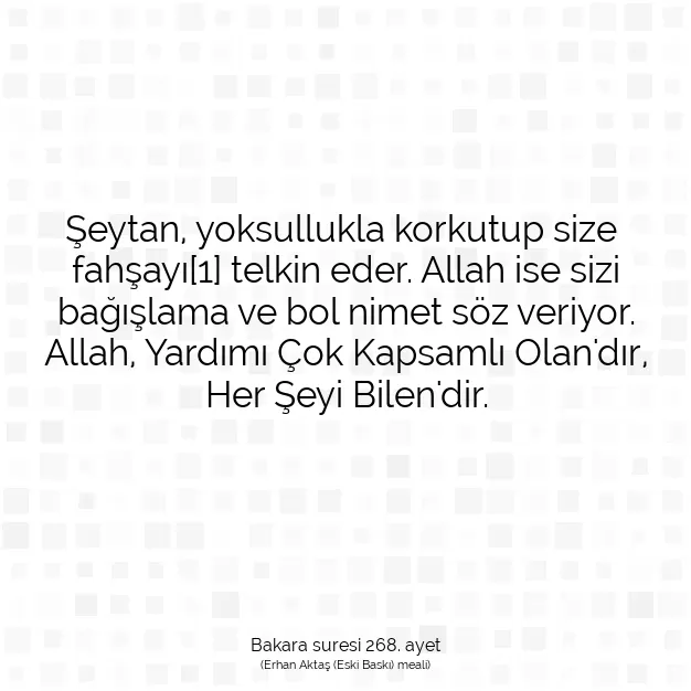 Ayetbul | Kuran Mealleri | Quran | Bakara suresi 268. ayet