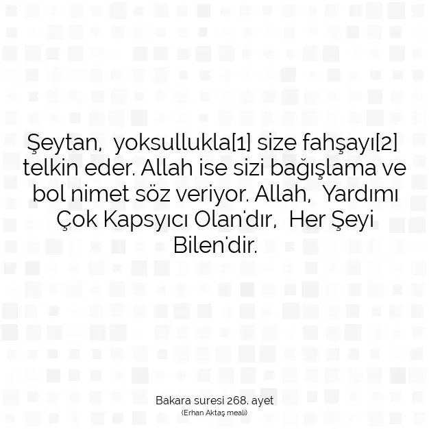 Ayetbul | Kuran Mealleri | Quran | Bakara suresi 268. ayet