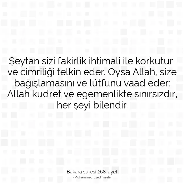 Ayetbul | Kuran Mealleri | Quran | Bakara suresi 268. ayet