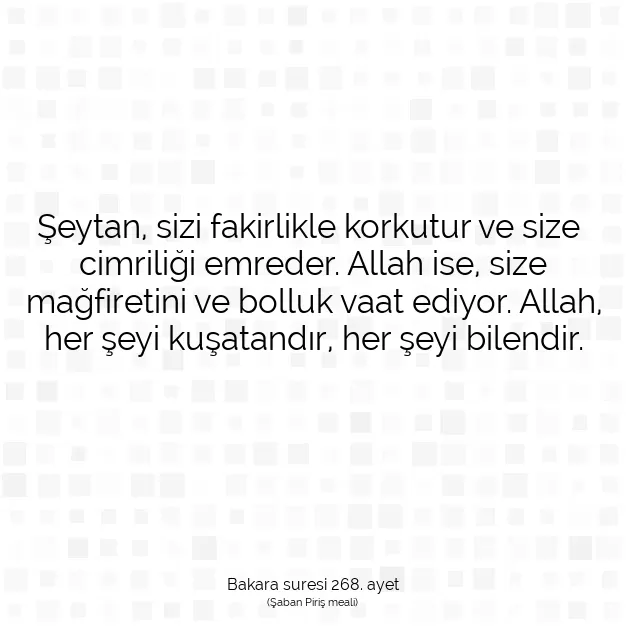 Ayetbul | Kuran Mealleri | Quran | Bakara suresi 268. ayet