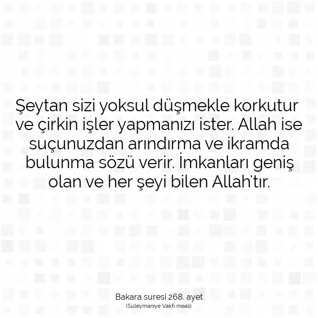 Ayetbul | Kuran Mealleri | Quran | Bakara suresi 268. ayet