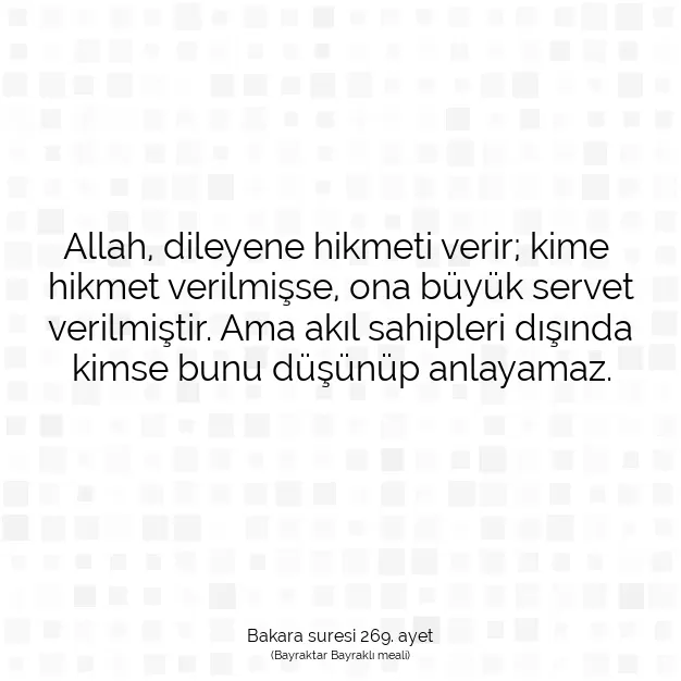 Ayetbul | Kuran Mealleri | Quran | Bakara suresi 269. ayet