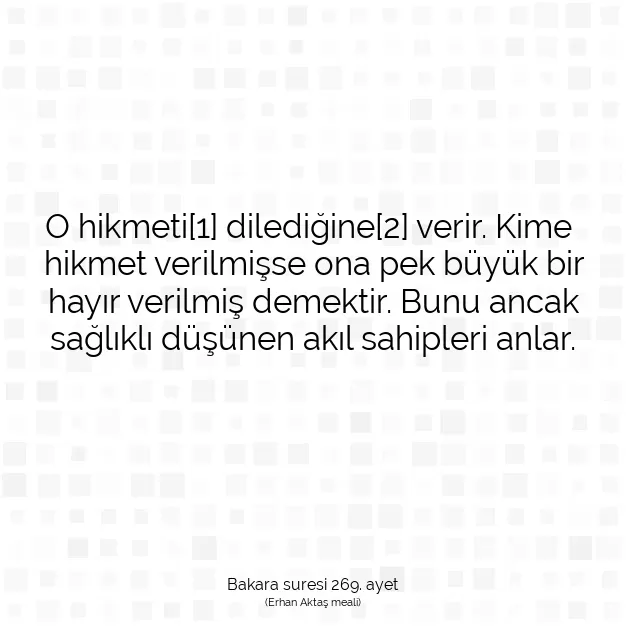 Ayetbul | Kuran Mealleri | Quran | Bakara suresi 269. ayet