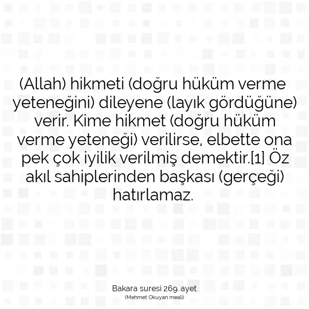 Ayetbul | Kuran Mealleri | Quran | Bakara suresi 269. ayet