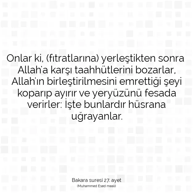 Ayetbul | Kuran Mealleri | Quran | Bakara suresi 27. ayet