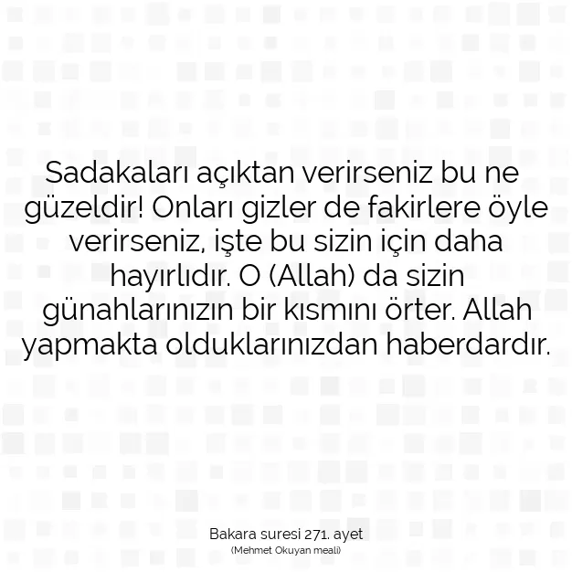 Ayetbul | Kuran Mealleri | Quran | Bakara suresi 271. ayet