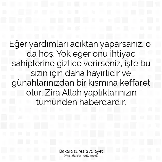 Ayetbul | Kuran Mealleri | Quran | Bakara suresi 271. ayet