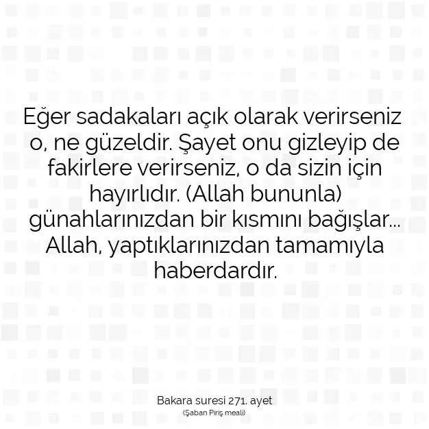 Ayetbul | Kuran Mealleri | Quran | Bakara suresi 271. ayet