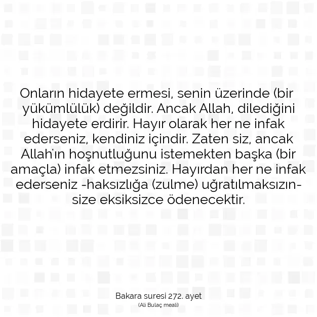 Ayetbul | Kuran Mealleri | Quran | Bakara suresi 272. ayet