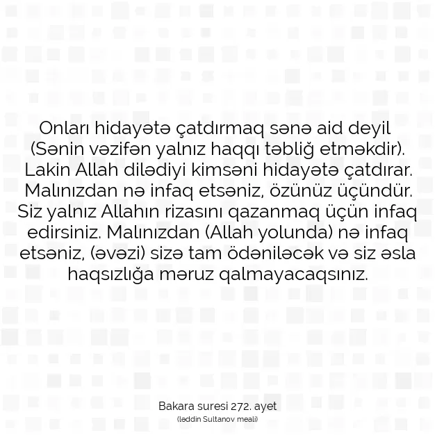 Ayetbul | Kuran Mealleri | Quran | Bakara suresi 272. ayet