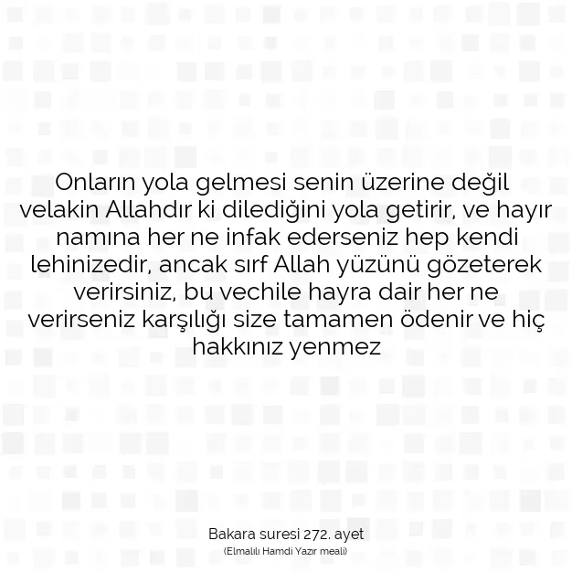 Ayetbul | Kuran Mealleri | Quran | Bakara suresi 272. ayet