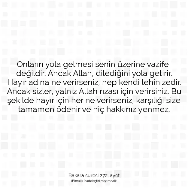 Ayetbul | Kuran Mealleri | Quran | Bakara suresi 272. ayet