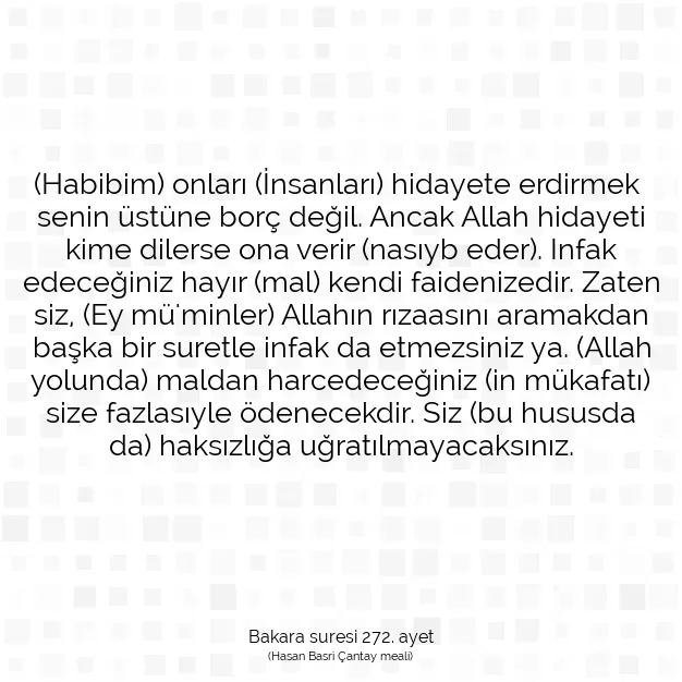 Ayetbul | Kuran Mealleri | Quran | Bakara suresi 272. ayet