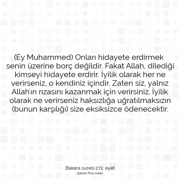 Ayetbul | Kuran Mealleri | Quran | Bakara suresi 272. ayet