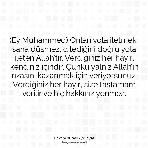 Ayetbul | Kuran Mealleri | Quran | Bakara suresi 272. ayet