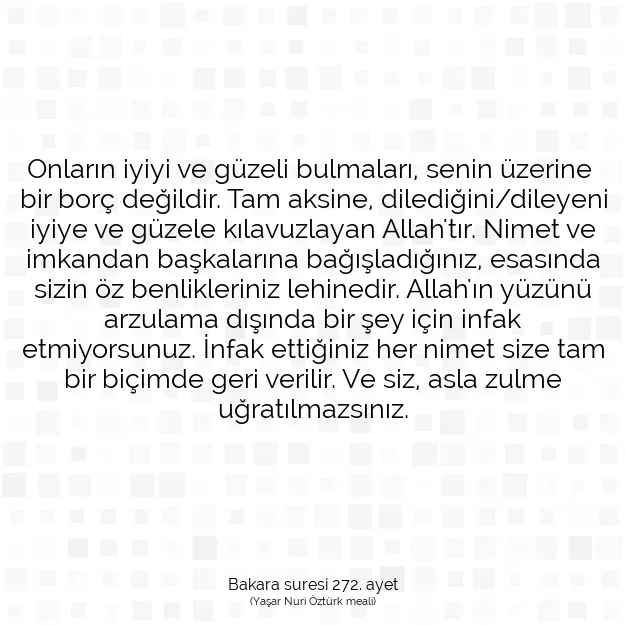 Ayetbul | Kuran Mealleri | Quran | Bakara suresi 272. ayet