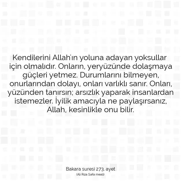 Ayetbul | Kuran Mealleri | Quran | Bakara suresi 273. ayet