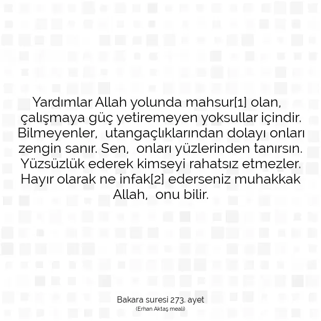 Ayetbul | Kuran Mealleri | Quran | Bakara suresi 273. ayet