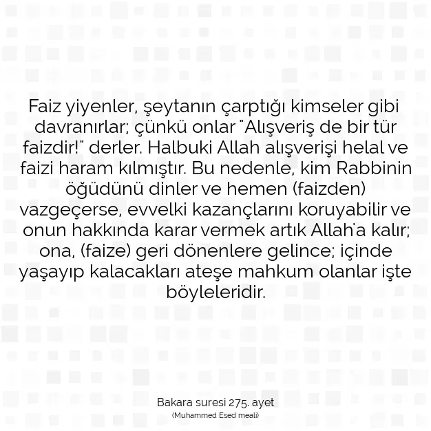 Ayetbul | Kuran Mealleri | Quran | Bakara suresi 275. ayet