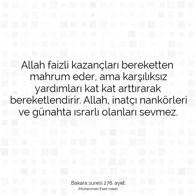 Ayetbul | Kuran Mealleri | Quran | Bakara suresi 276. ayet