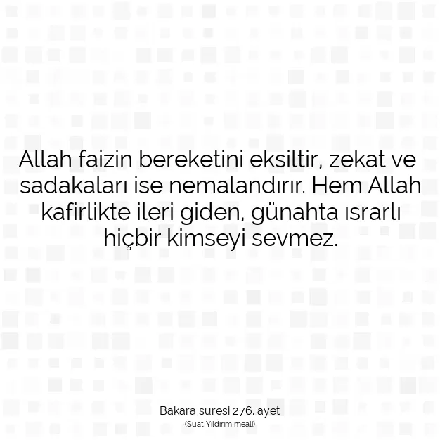 Ayetbul | Kuran Mealleri | Quran | Bakara suresi 276. ayet