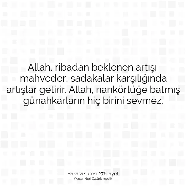 Ayetbul | Kuran Mealleri | Quran | Bakara suresi 276. ayet