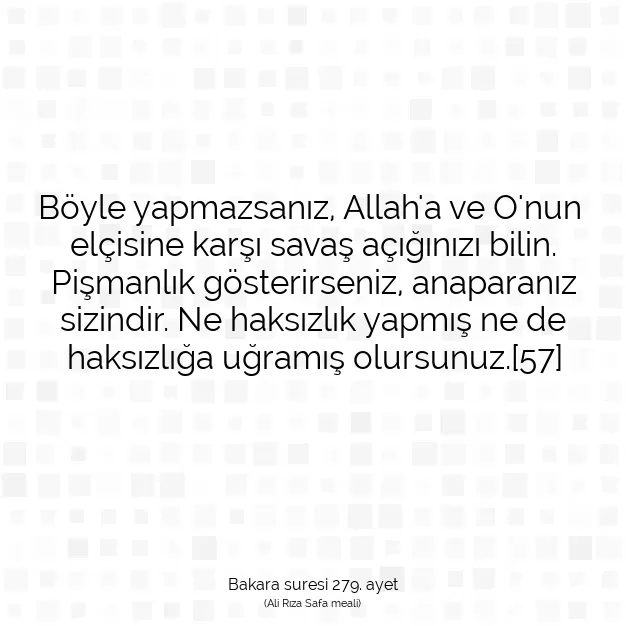 Ayetbul | Kuran Mealleri | Quran | Bakara suresi 279. ayet