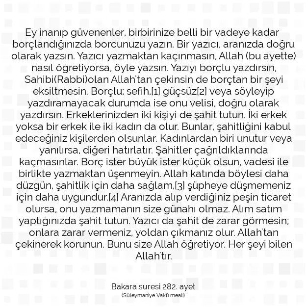 Ayetbul | Kuran Mealleri | Quran | Bakara suresi 282. ayet