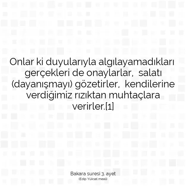 Ayetbul | Kuran Mealleri | Quran | Bakara suresi 3. ayet