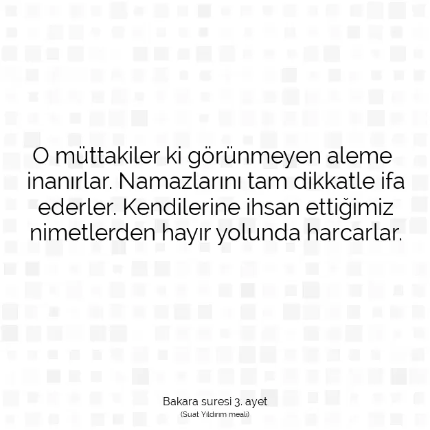 Ayetbul | Kuran Mealleri | Quran | Bakara suresi 3. ayet