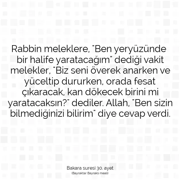 Ayetbul | Kuran Mealleri | Quran | Bakara suresi 30. ayet