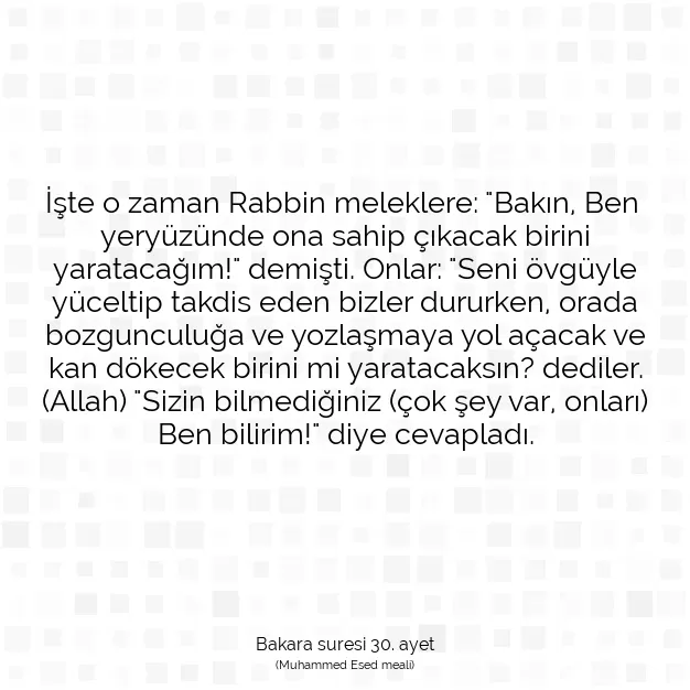 Ayetbul | Kuran Mealleri | Quran | Bakara suresi 30. ayet