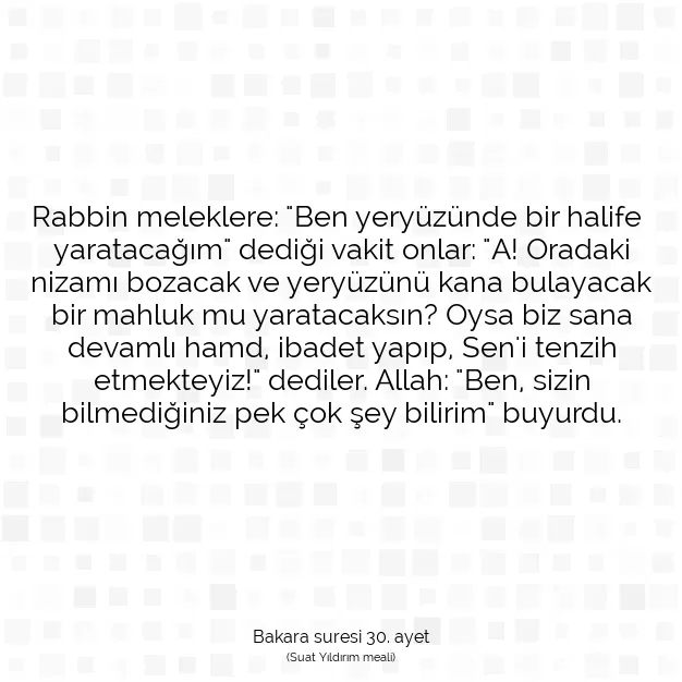 Ayetbul | Kuran Mealleri | Quran | Bakara suresi 30. ayet