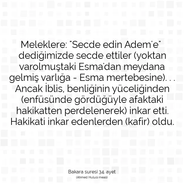 Ayetbul | Kuran Mealleri | Quran | Bakara suresi 34. ayet