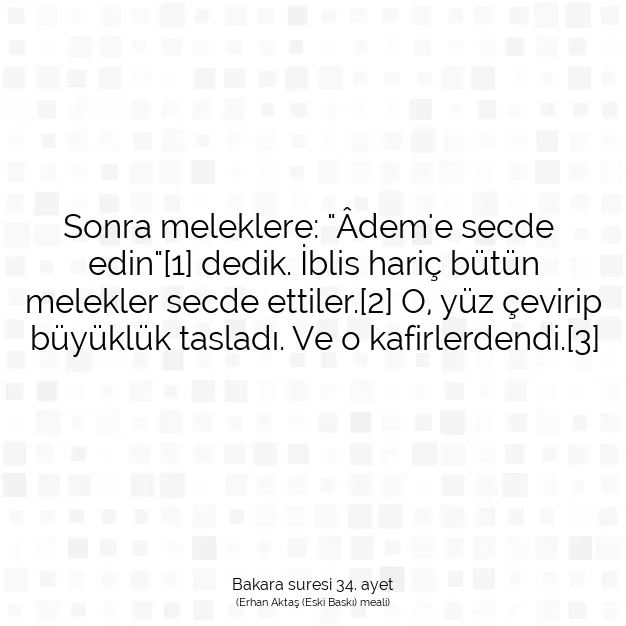 Ayetbul | Kuran Mealleri | Quran | Bakara suresi 34. ayet