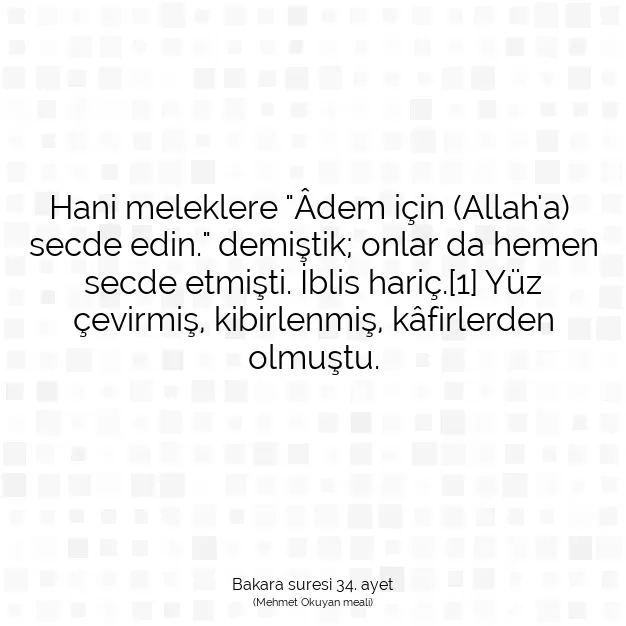 Ayetbul | Kuran Mealleri | Quran | Bakara suresi 34. ayet