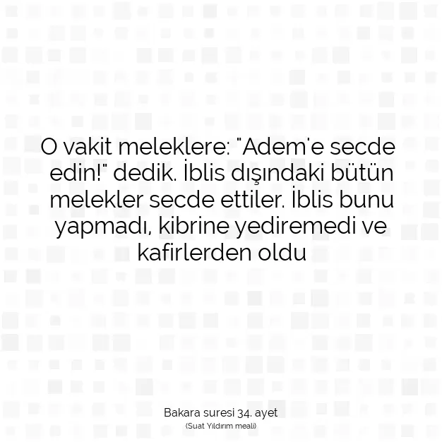 Ayetbul | Kuran Mealleri | Quran | Bakara suresi 34. ayet