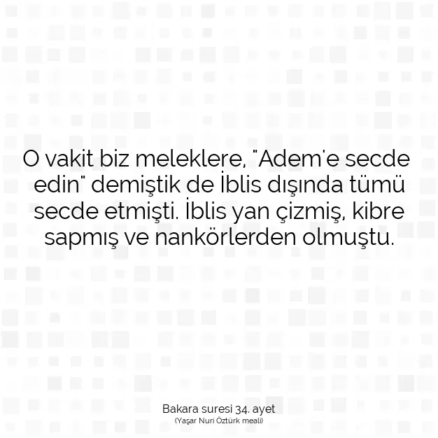 Ayetbul | Kuran Mealleri | Quran | Bakara suresi 34. ayet