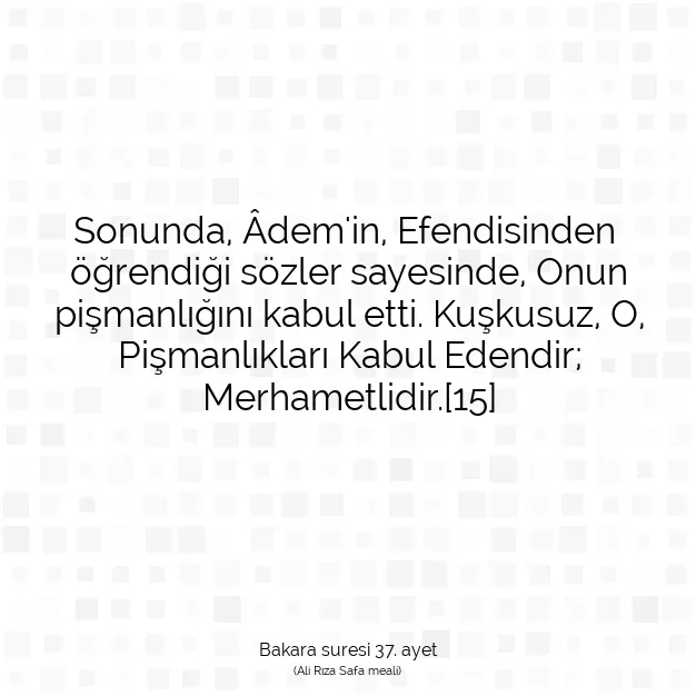 Ayetbul | Kuran Mealleri | Quran | Bakara suresi 37. ayet