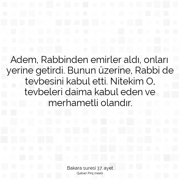 Ayetbul | Kuran Mealleri | Quran | Bakara suresi 37. ayet