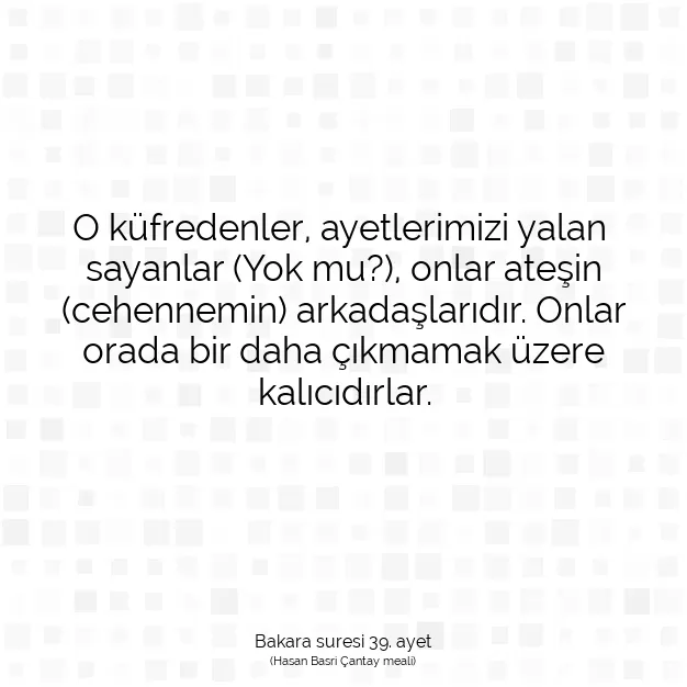 Ayetbul | Kuran Mealleri | Quran | Bakara suresi 39. ayet